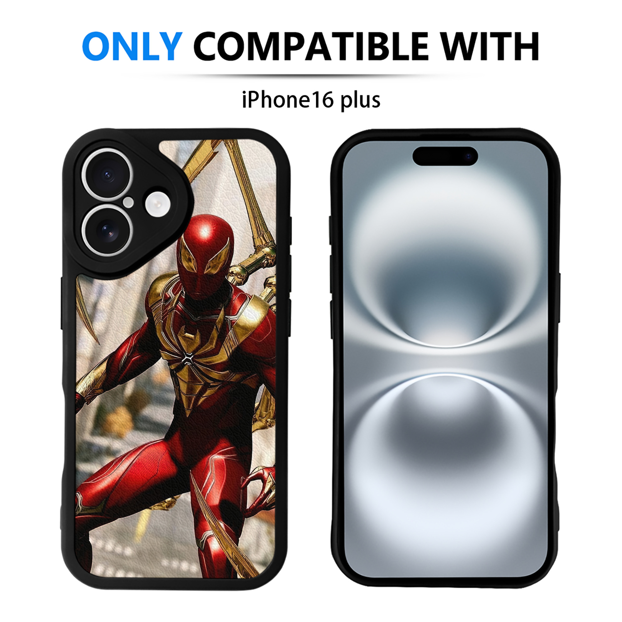 Spider Man スパイダーマン 【iPhone 16シリーズ対応】シリコンスマホケース（レザー調） 材質：シリコン